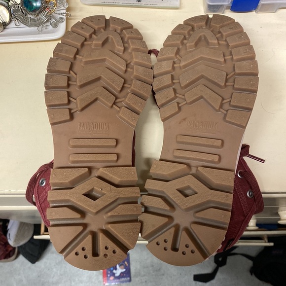 Palladium Pallashock Mid OG Lace up platform boots brick red Unisex W 8.5 / M 7 - Picture 4 of 6